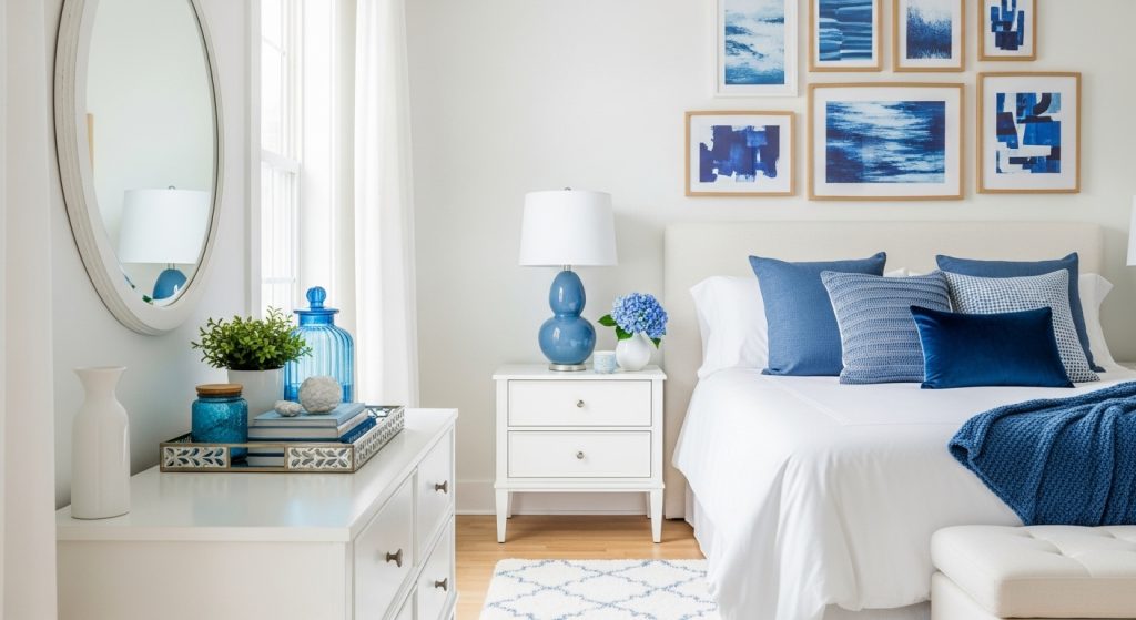 Accessorizing Your White and Blue Bedroom