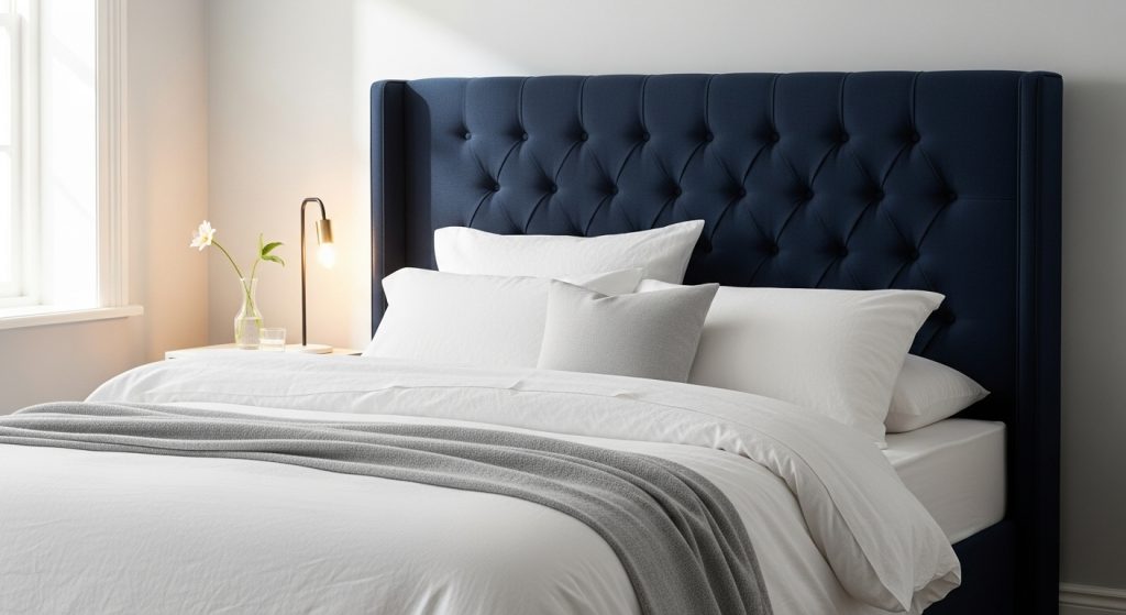 Blue Upholstered Bed